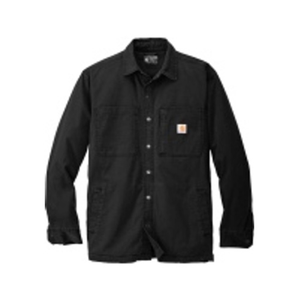 Carhartt Ruged Flex Relaxed Canvas Fleece-Lined Shirt Jac Snap Front Black M NWT